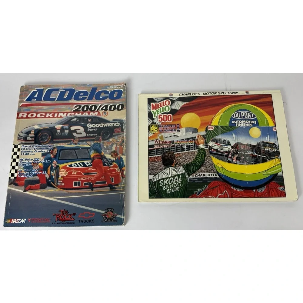 Lot of 2 Vintage NASCAR Programs 94 and 95 Rockingham & Charlotte Motor Speedway